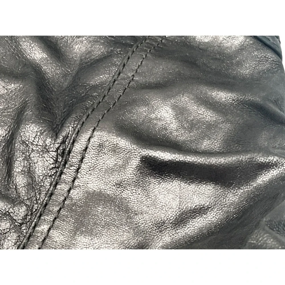 Michael Kors Metallic Pewter Leather Hobo Bag Slouchy Chain Shoulder Purse Y2K